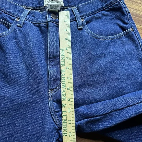 Vintage LL Bean Flannel Lined Jeans Mens 34x32 Straight Leg Denim Y2K Grunge - Picture 4 of 11